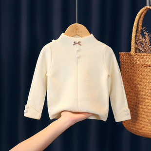 女童毛衣内搭冬季2025新款儿童好看宝宝白色针织毛线衫女童打底衫