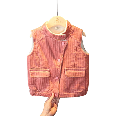 休闲灯芯绒秋冬加绒加厚马甲