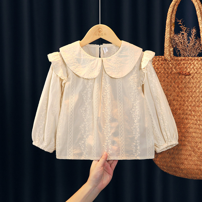 可衣棉尔纯棉韩版提花小公主衬衫