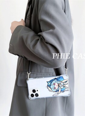 Q版守岸人蓝发15plus手机壳软12ProMax适用iPhone17卡通s30四角开孔13透明苹果16斜挎手腕挂绳华为NOVA14防摔