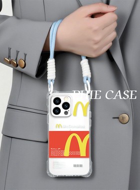 15plus手机壳软14四角开孔苹果13斜挎手腕挂绳OPPOReno12适用iPhone创意m麦门6ProMax防摔VIVOx90透明给您