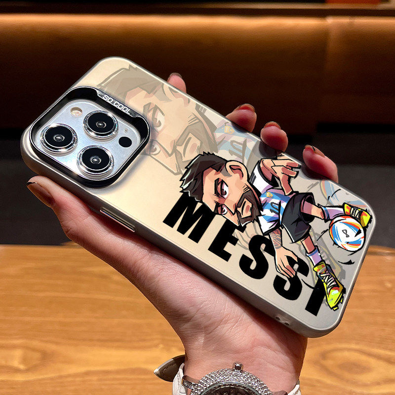 iPhone16手机壳硬15卡通梅西球星华为Mate80ProMax适用苹果13创意OPPOFindx8新款14plus彩银17高级感荣耀x70i