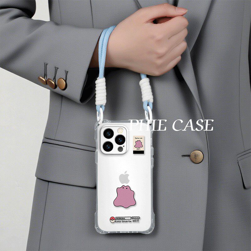 OPPOFindx8英文怪兽苹果16透明15plus手机壳软14四角开孔iPhone13斜挎手腕挂绳12ProMax适用荣耀MAGIC7防摔11