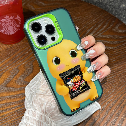 iPhone15火鸡面奶龙彩银苹果16创意硬13ProMax适用14PLUS高级感手机壳小米17TPRO卡通华为PURA90可爱荣耀x80i