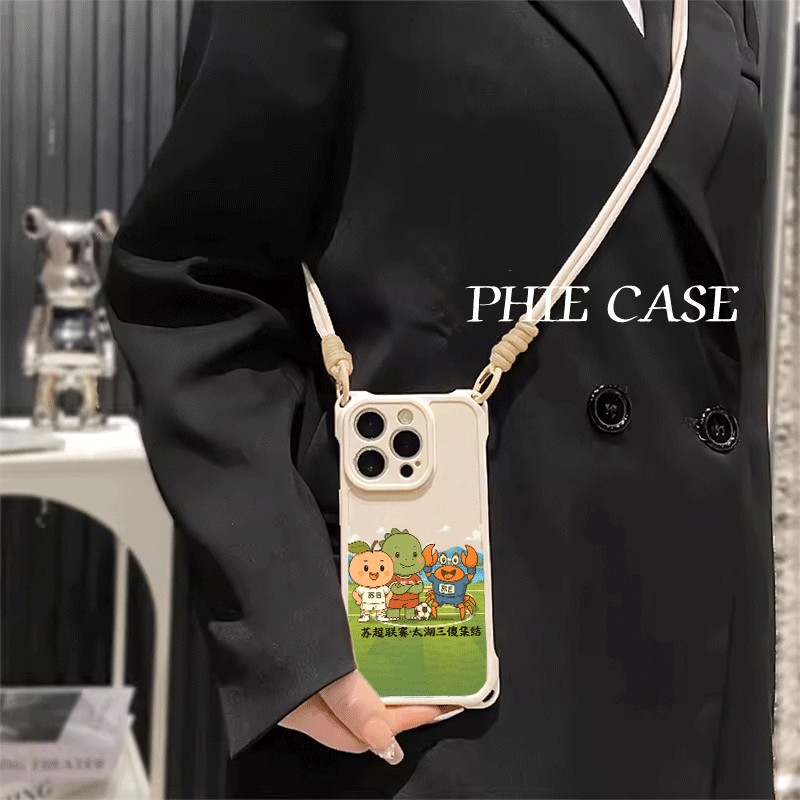 太湖三傻苏超周边苹果16斜挎手腕挂绳17ProMax适用iPhone14防摔15plus手机壳软华为Mate70创意四角开孔13透明