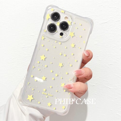 一加13斜挎手腕挂绳12ProMax适用ins风满屏星星iPhone16防摔透明15plus手机壳软红米note14四角开孔苹果11pro