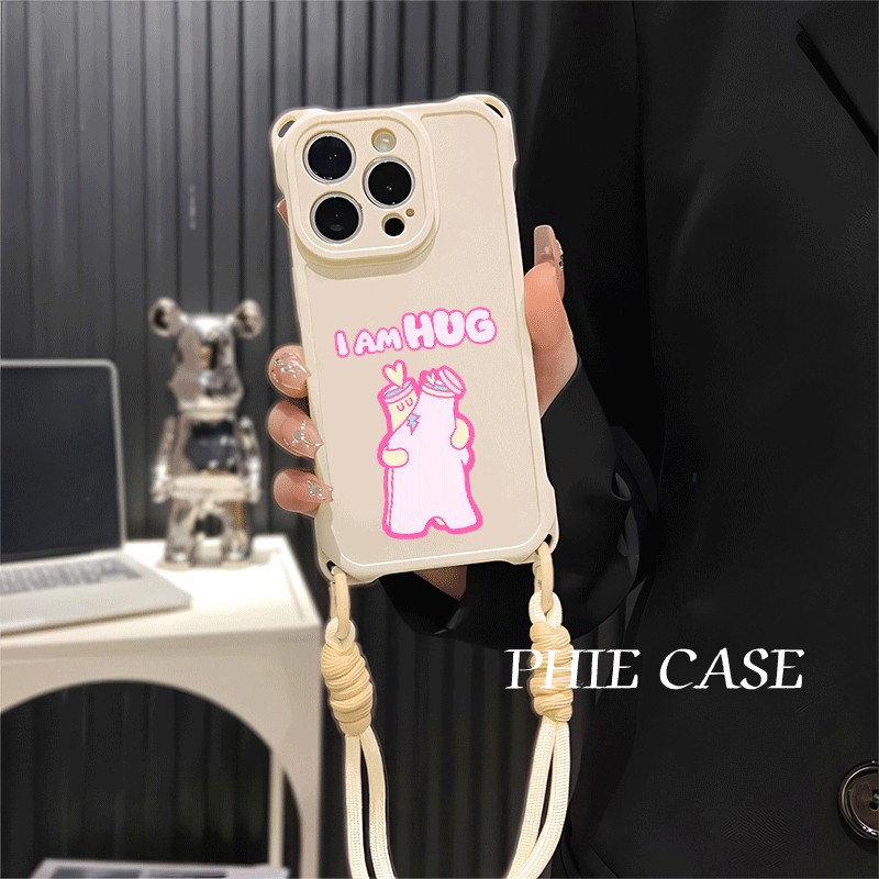 iPhone14四角开孔13ProMax王源专属小瓶子苹果16斜挎手腕挂绳华为NOVA12适用一加ACE5防摔透明15plus手机壳软