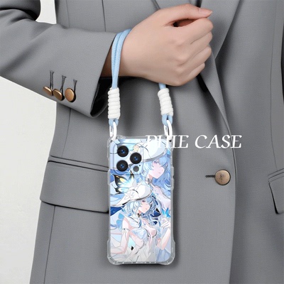 华为NOVA14防摔15plus手机壳软12ProMax适用iQOOz9侧脸守岸人鸣潮iPhone17四角开孔13透明苹果16斜挎手腕挂绳