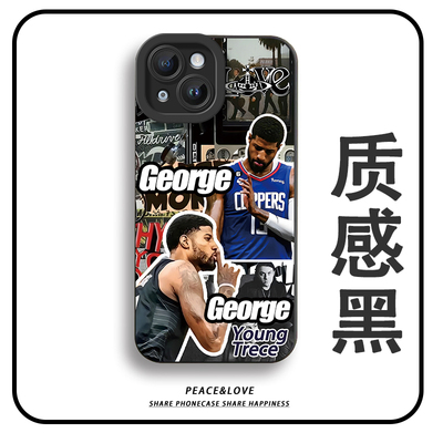 OPPOFindx9高级感14ProMax新款保罗乔治真我NEO8适用iPhone16潮酷一加ACE5手机壳软17球星苹果15Plus瞳眼13pm