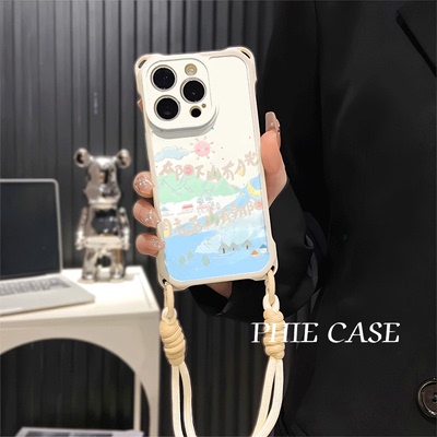 一加ACE5防摔15plus手机壳软12ProMax适用Findx9太阳下山有月光iPhone17四角开孔13透明苹果16斜挎手腕挂绳14