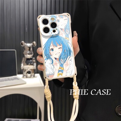 iPhone14四角开孔苹果13斜挎手腕挂绳12ProMax适用TURBO4败犬女主八奈见杏菜16防摔透明15plus手机壳软少女心