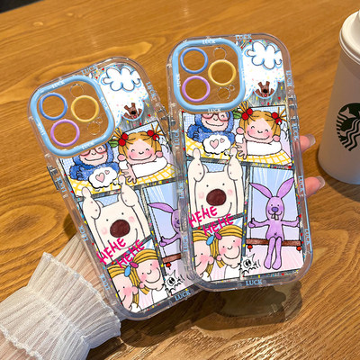 OPPOReno15适用14Plus卡通iPhone17泡芙羽纱苹果13少女心VIVOx300兔子coco女孩12手机壳软16ProMax可爱Findx8