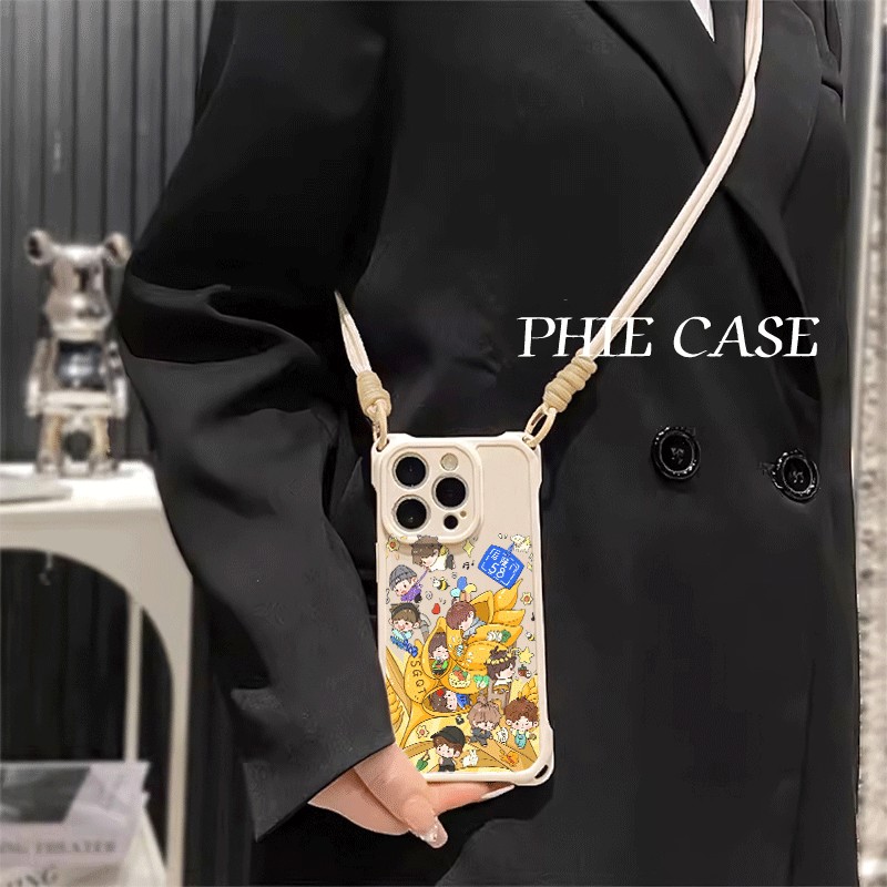 iPhone14plus手机壳软12四角开孔13十个勤天小麦梦OPPOFindx9透明苹果16周边防摔15斜挎手腕挂绳17ProMax适用