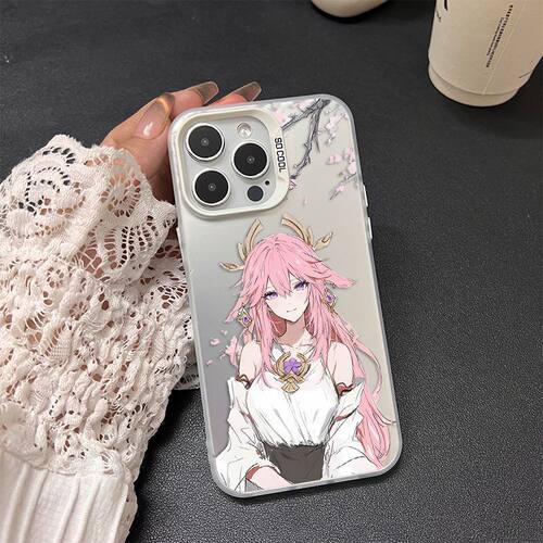华为MATE80动漫苹果13小众iPhone14彩银15ProMax硬小米17TPRO适用16PLUS高级感手机壳春日八重神子红米K90MAX