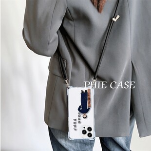 华为NOVA13斜挎适用防摔12鲁迅名言不干了iPhone16plus四角开孔透明15手机壳软苹果14ProMax手腕挂绳一加ACE5