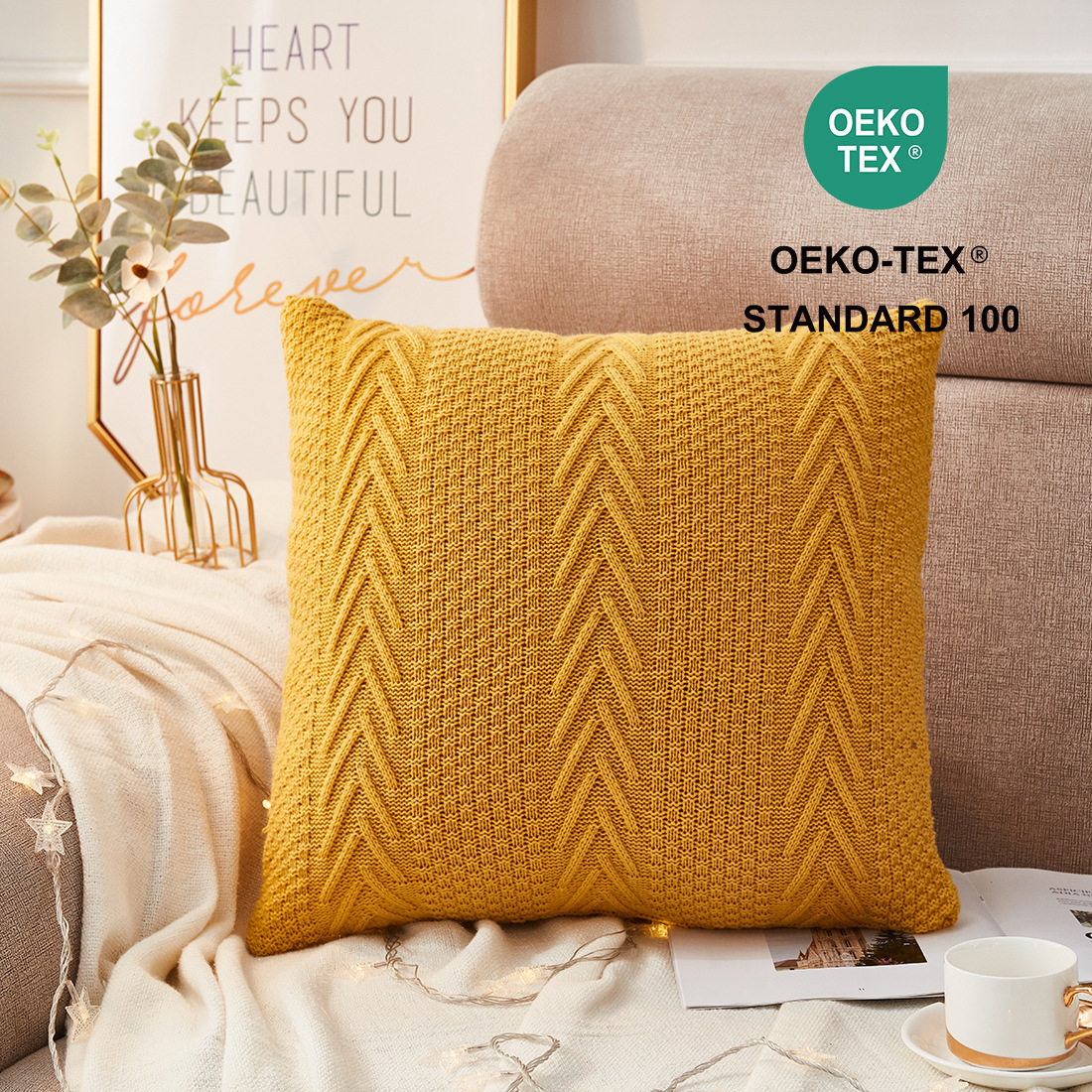 鱼骨纹针织靠垫 软装枕套配饰摄影道具 汽车腰垫家居必品