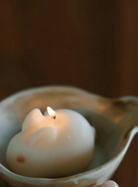 月兔兔子香薰蜡烛中秋单品礼盒家居装饰摆件节日送礼生日礼物