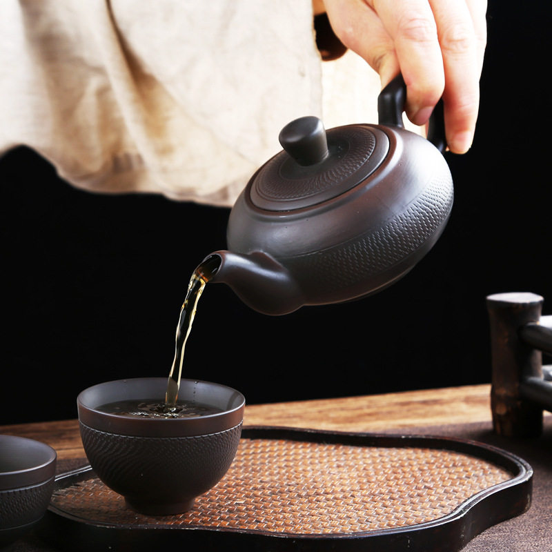 建水紫陶茶壶大号单壶功夫茶具大容量家用紫砂壶泡茶器西施壶龙壶