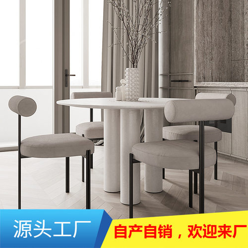 简约现代餐椅设计师家用创意实木餐桌椅靠背休闲椅洽谈桌椅小