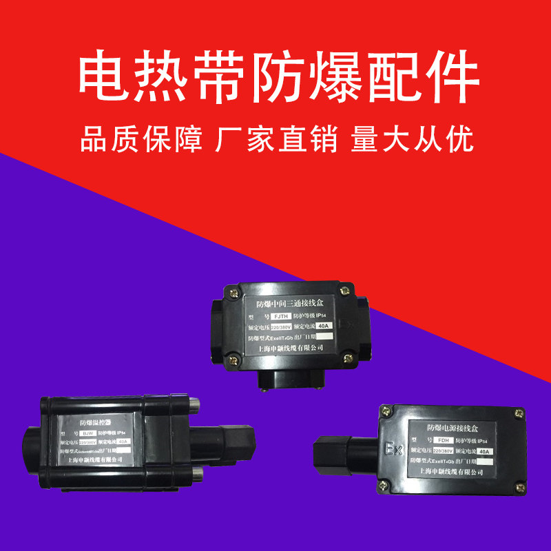电热带伴热带防爆配件 温控器 电源接线盒 直通二通三通 尾端接头