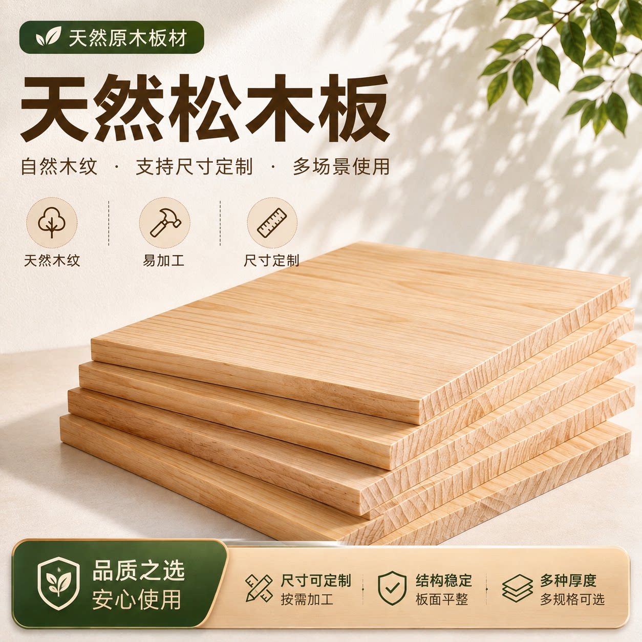 实木板定制松木衣柜分层隔板吧台桌面手工DIY置物架原木加厚板材