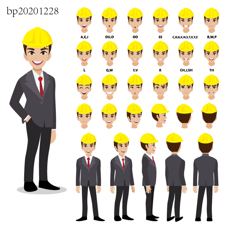 an扁平化人物mg动画制作工人素材ai/flash/animate可用一读飞碟说