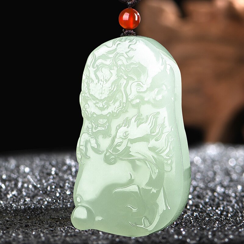 佳媛玉业和田玉羊脂玉龙马精神玉吊坠 男女士款玉坠玉牌玉佩