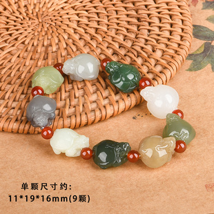 佳媛玉业和田玉多彩玄武玉手链 男女士款乌龟龙龟玉手饰玉手串