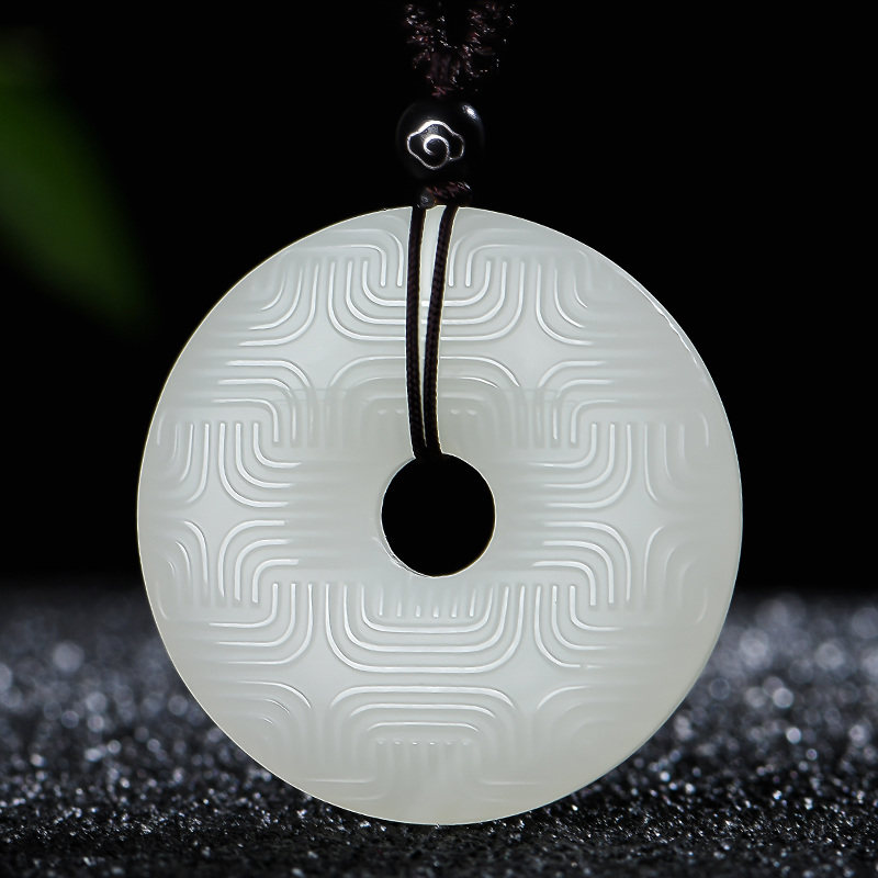 和田玉仿古平安扣玉吊坠