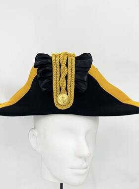 英国海军双角帽复刻 19世纪欧洲海军双角帽 19世纪海军cosplay