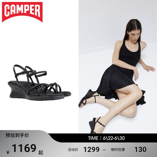 Camper看步女鞋Louise Sandal坡跟凉鞋厚底增高夏季鞋