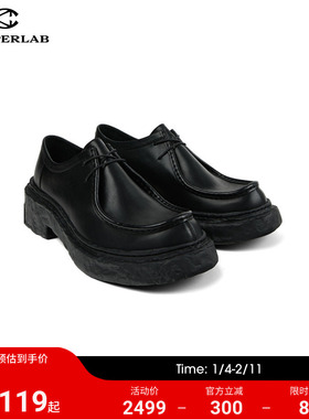 CAMPERLAB看步男女鞋Vamonos黑色经典系带德比鞋优雅气质款皮鞋