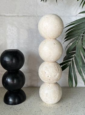 风水天然洞石摆件样板间