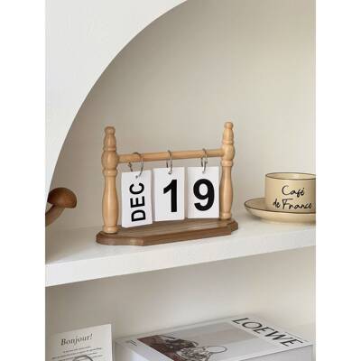 台历2026新款台历桌面办公室木质翻页日历万年历玄关摆件家居装饰