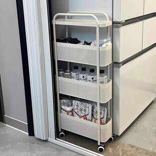 夹缝极窄收纳置物架卧室卫生间门后超薄多层收纳架小推车零食收纳