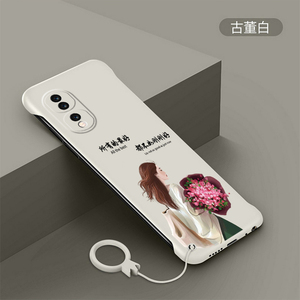 适用于华为荣耀70手机壳70pro超薄磨砂70pro+硬壳无边框忧郁女孩半包防摔女款保护壳网红保护套honor新品外壳
