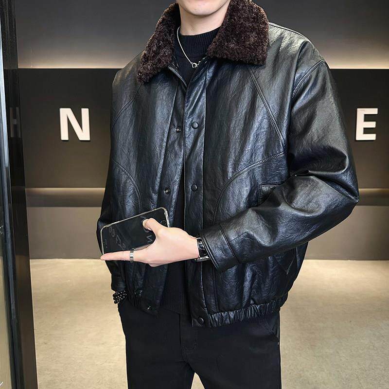 皮毛一体外套男冬季2025新款皮衣