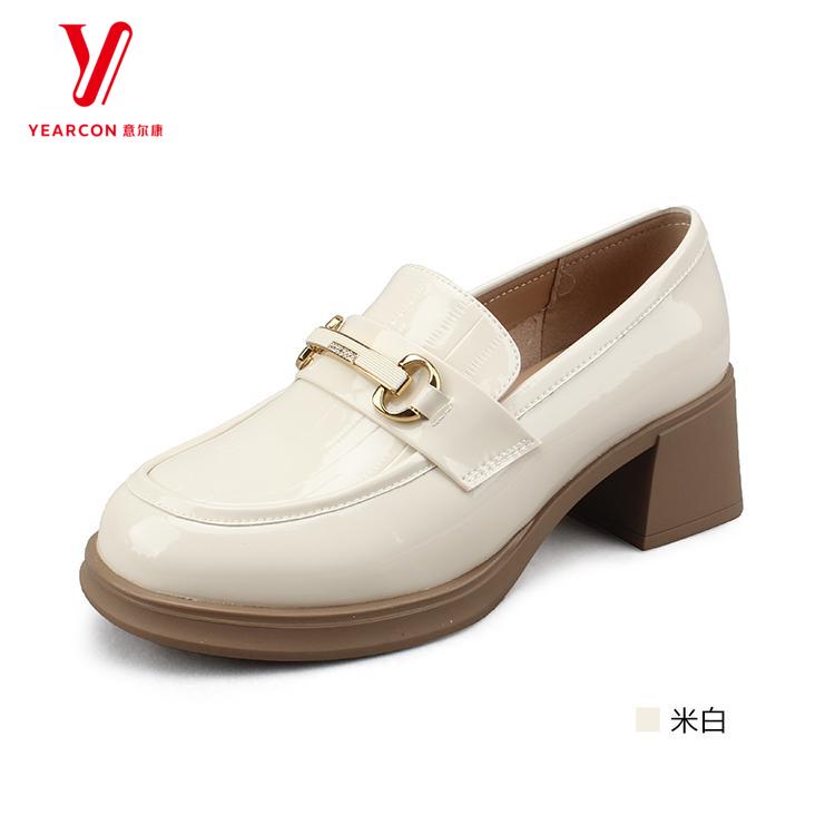 意尔康春季粗跟浅口单鞋