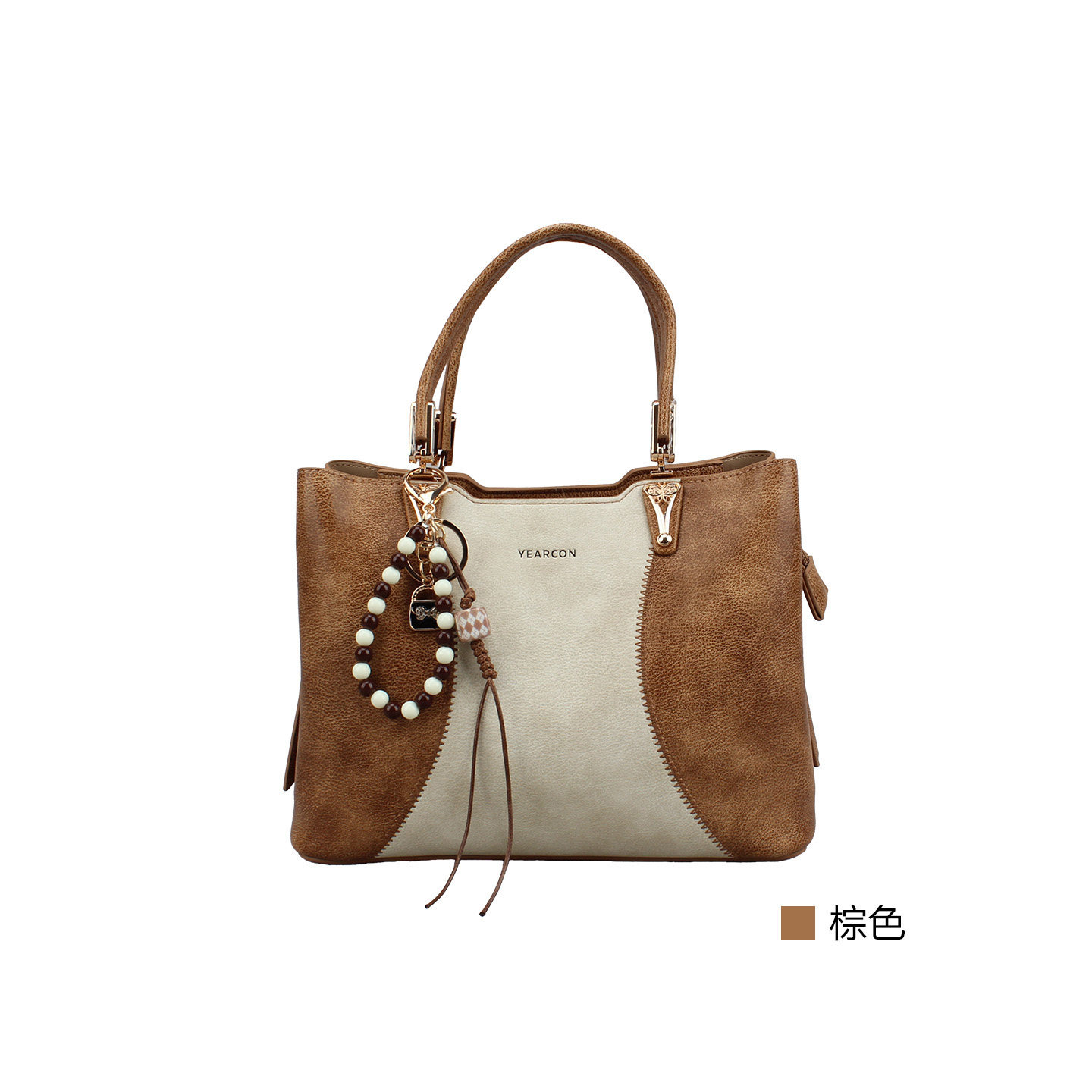 意尔康女包2026春夏新款时尚撞色手提包单肩斜挎包女方包62Y29085