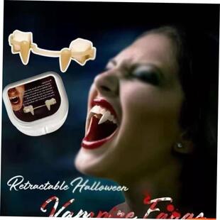 1PC Halloween Retractable Vampire Teeth Dentures Halloween