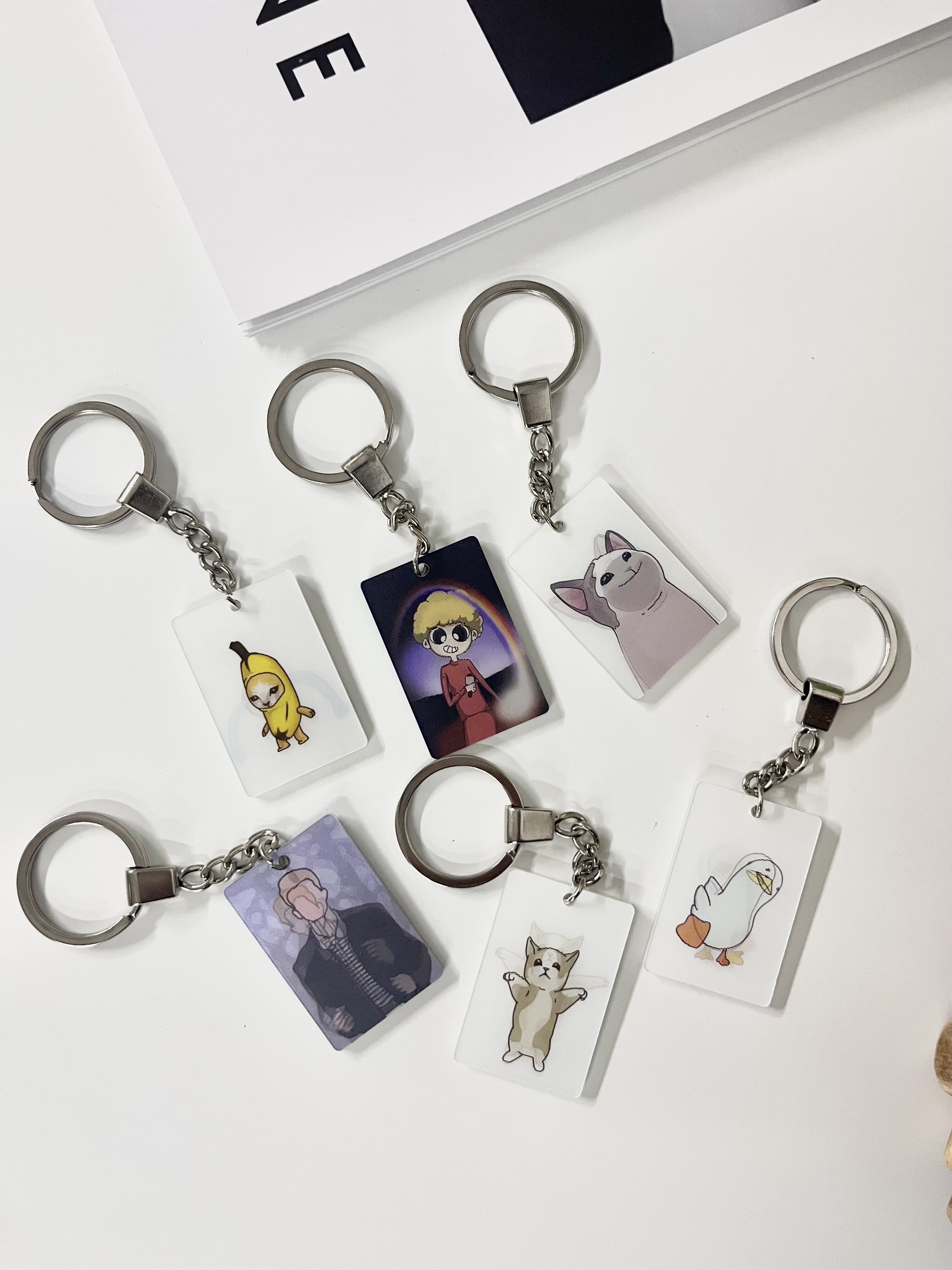 今日memes动态卡变图卡趣味钥匙挂件啵嘴猫梗图卡动态挂件