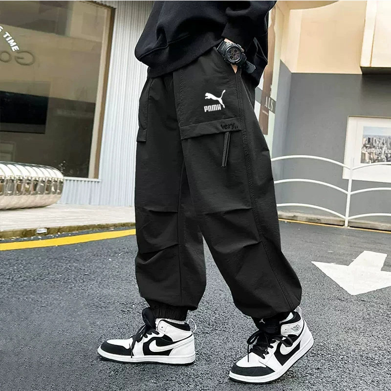 品牌男童裤子工装裤2025新款春秋款中大儿童休闲宽松束脚运动长裤