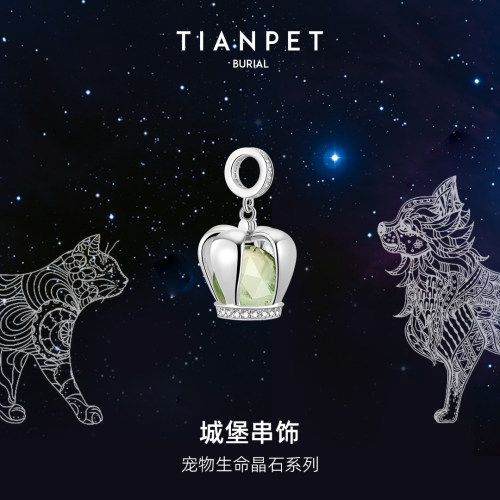 宠物毛发晶石骨灰生命钻石串饰项链 猫咪狗狗离世纪念品收藏定制