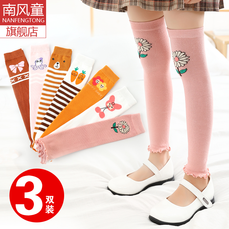 女童过膝盖纯棉春秋爬行公主袜套