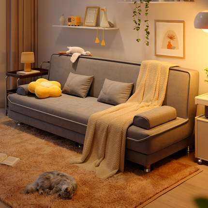 沙发客厅小户型2023新款出租房双人布艺沙发卧室可折叠两用沙发床