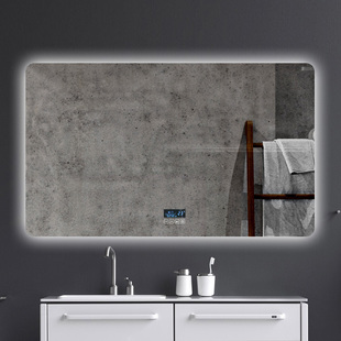 简约led卫生间浴室镜背发光灯壁挂粘贴装饰定制镜子防雾智能镜子