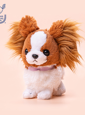 sunlemon仿真蝴蝶犬毛绒玩偶狗狗动物公仔儿童玩具娃娃生日礼物女