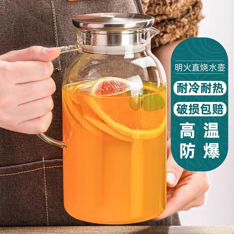 玻璃水壶家用耐高温冷水瓶茶水壶图片