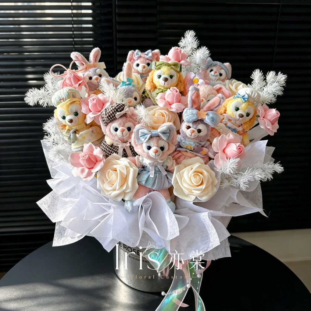 迪士尼玩偶抱抱桶花束生日礼物
