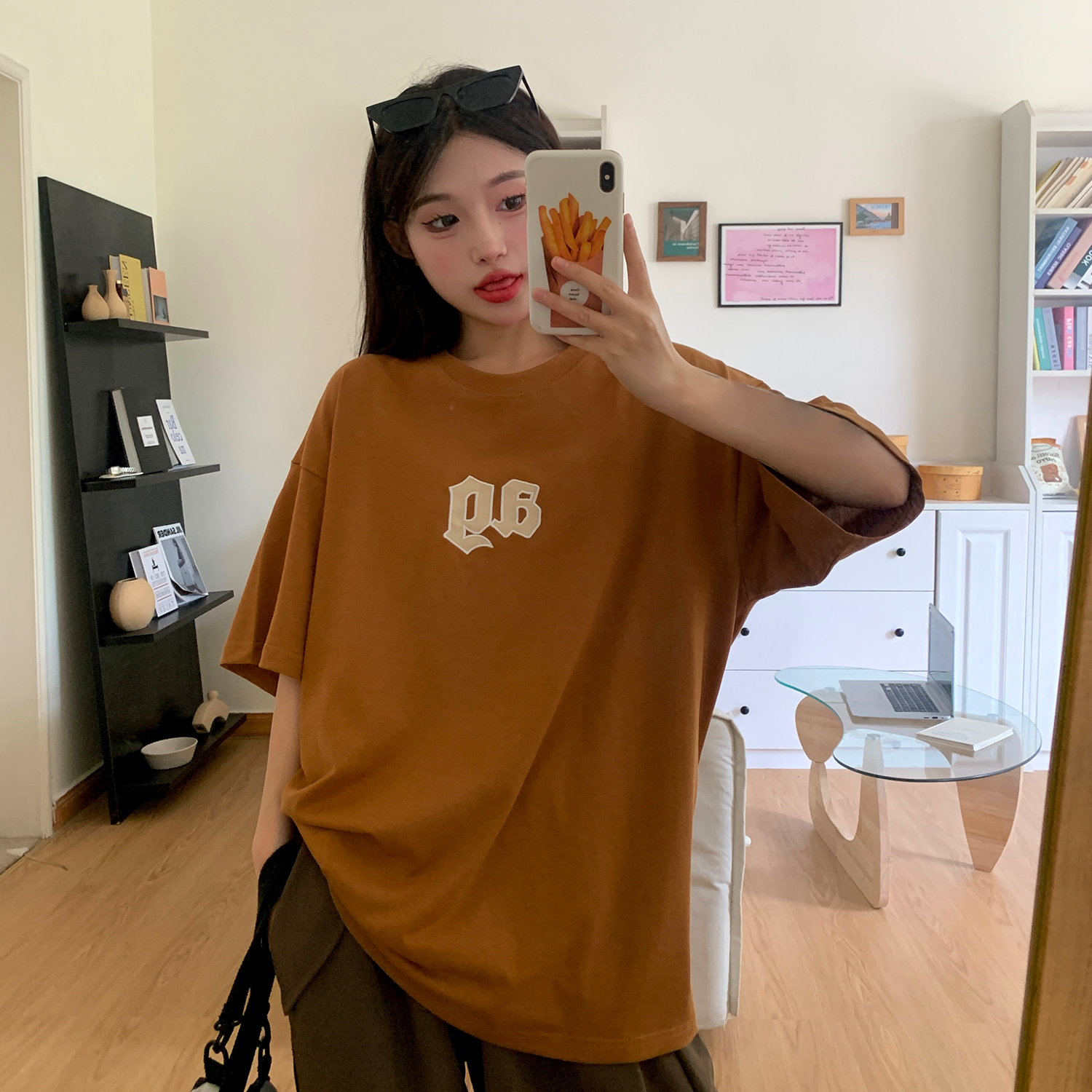 喜士潮社agxs潮牌夏季美式复古ag字母logo贴布绣基础t恤上衣短袖